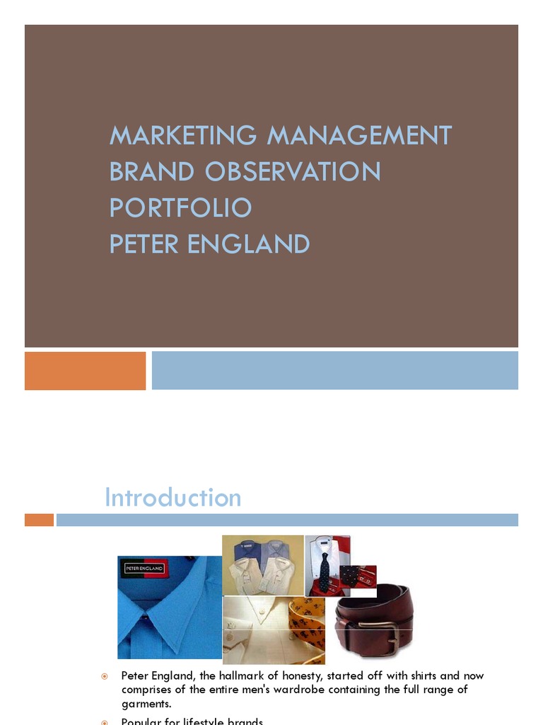 Brand Portfolio of Peter England Brand Retail