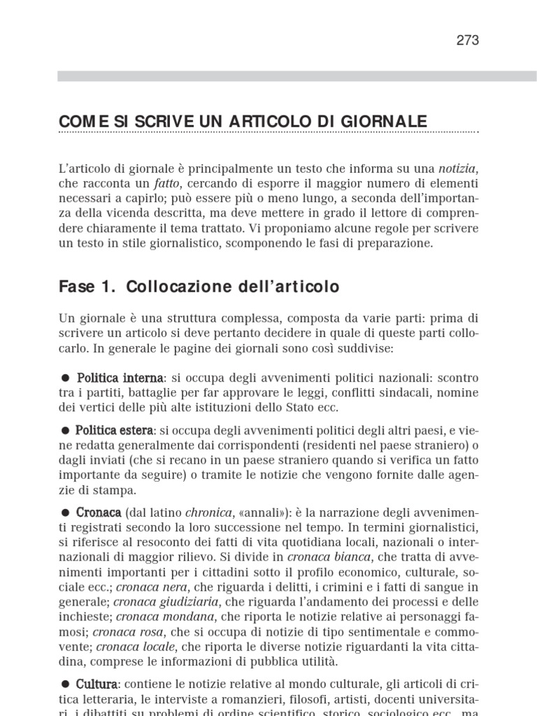 Come Scrivere Un Articolo Di Giornale PDF