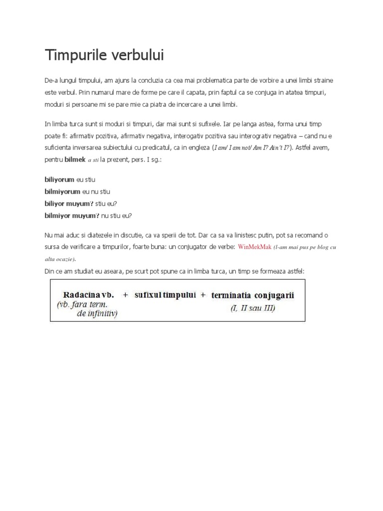 Timpuri Verbale | PDF