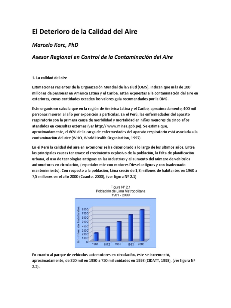 El Deterioro de la Calidad del Aire en el Perú: Causas, Impactos y ...
