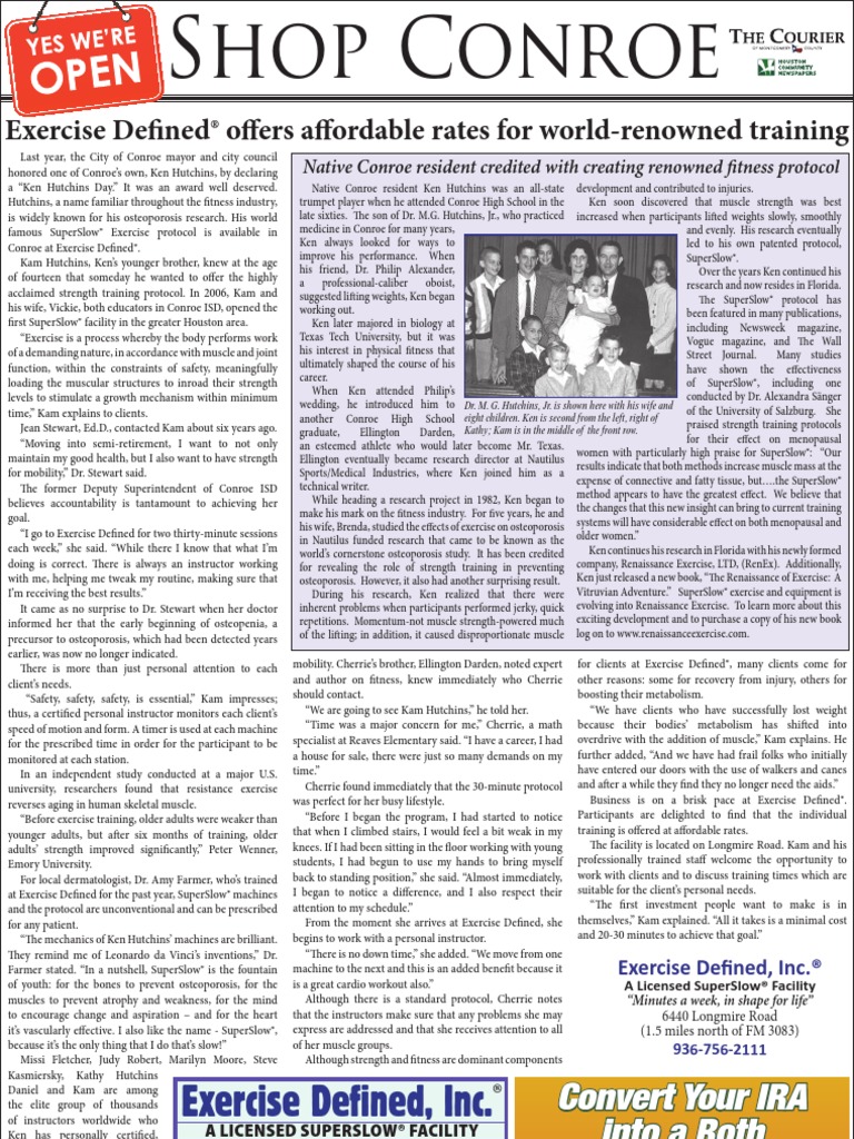 Learn More Exercise Defined Testimonials 2013 PDF Strength