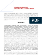 Cimatti Felice - Nei Neuroni-Specchio Il Riflesso Sociale Della Natura Umana