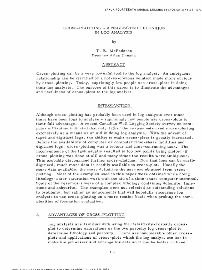 Cross Plotting A Neglected Technique | PDF