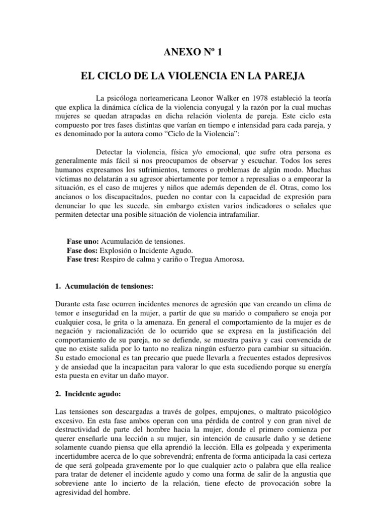 Ciclo y Etapas de Violencia en Pareja | PDF