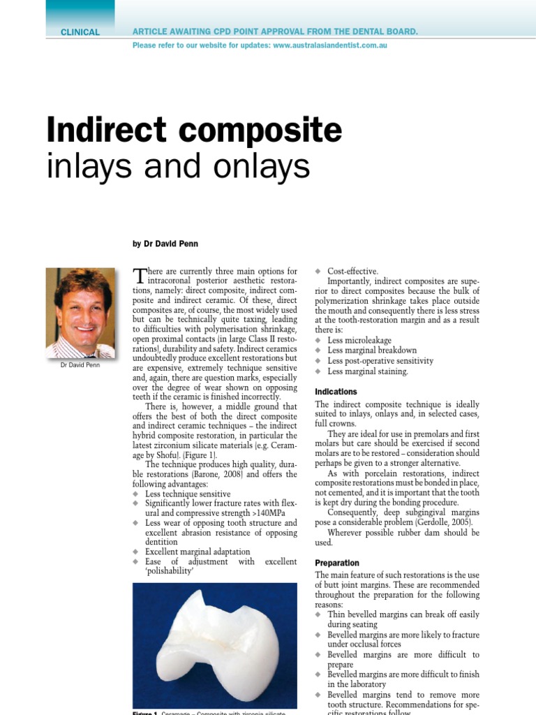 Indirect Composite Restoration Guidelines | PDF | Dental Composite ...