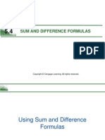 5 4 Sum and Difference Formulas