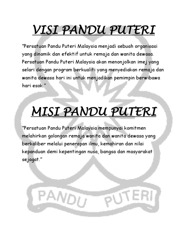 Pandu Puteri Visi Misi Pdf