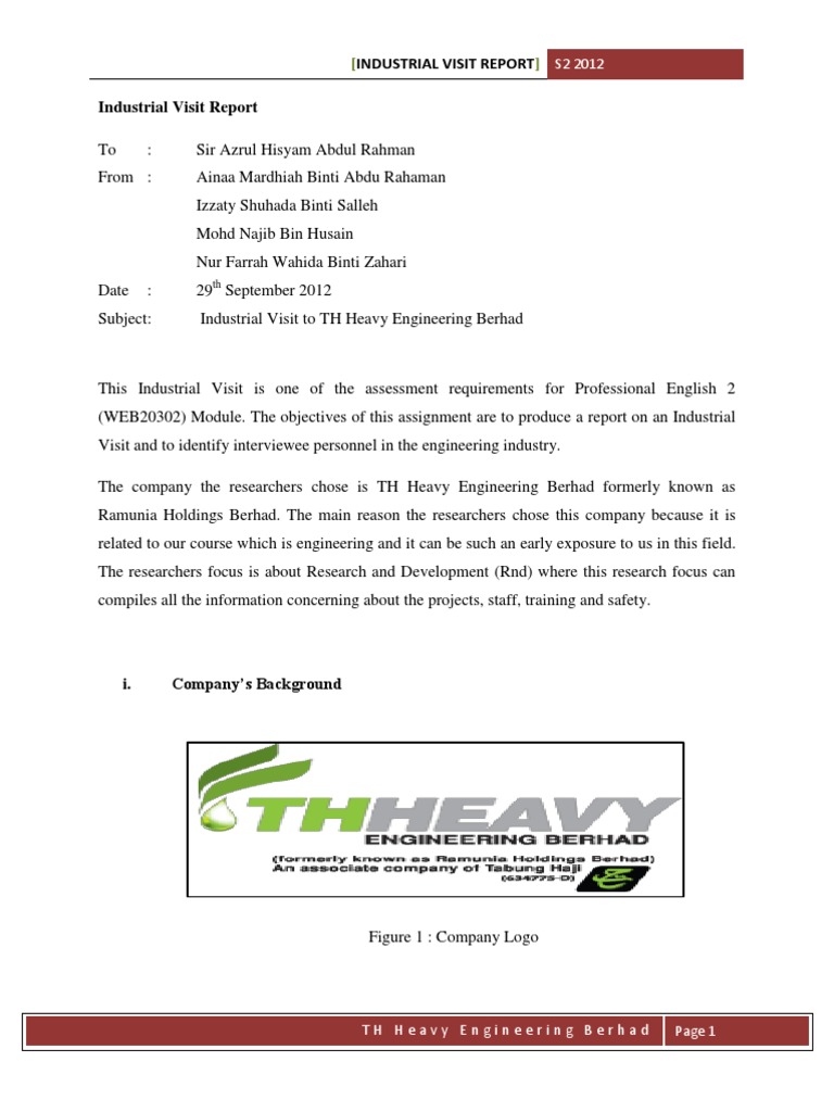 Industrial Visit Report Engineer Personal Protective Equipment