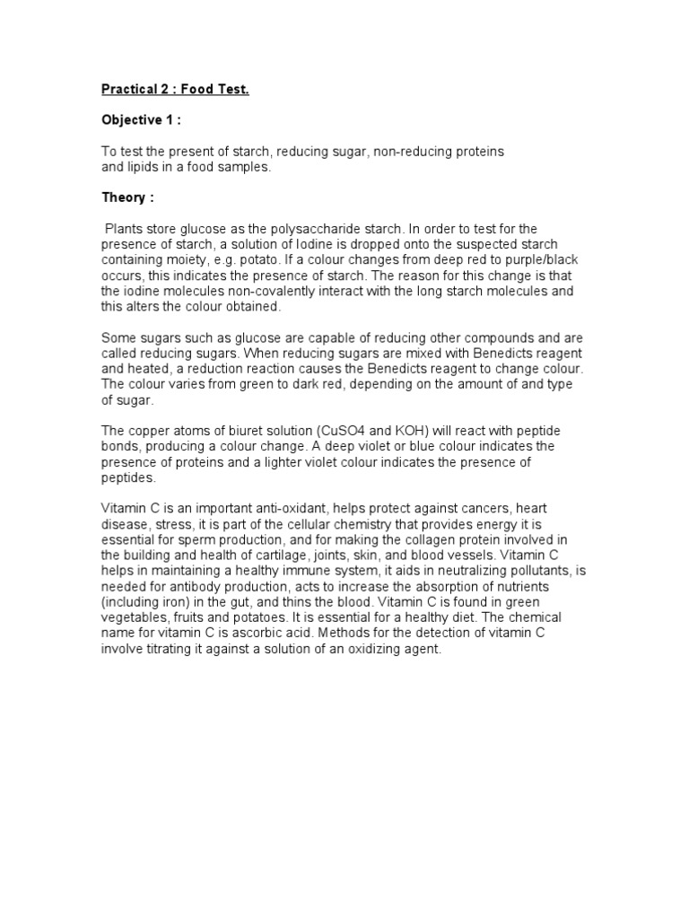 Dcpip Food Test Vitamin C Redox