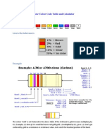 Resistor Colour Code Table and Calculator PDF