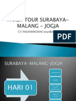 Paket Tour Surabaya-Malang - Jogja Via Kereta