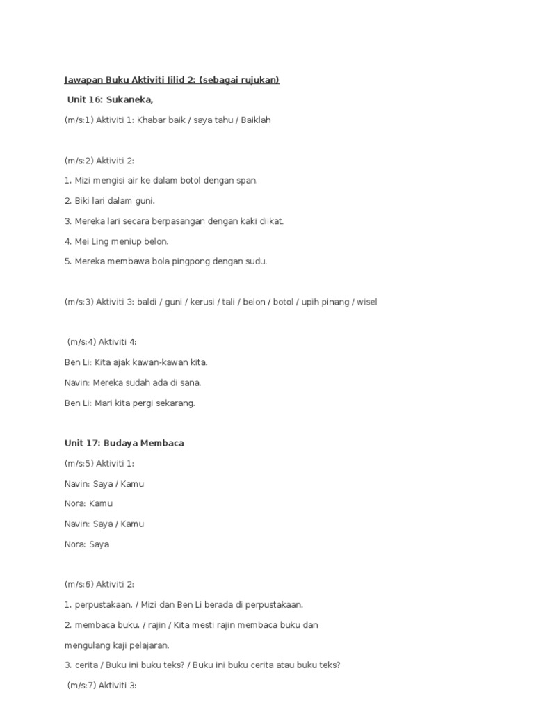 Jawapan Unit 16 19 Ms 1 18 Doc