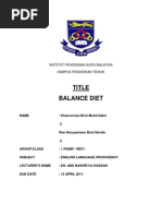 Download Essay Balanced Diet by Wan Noryazmeen SN134457981 doc pdf