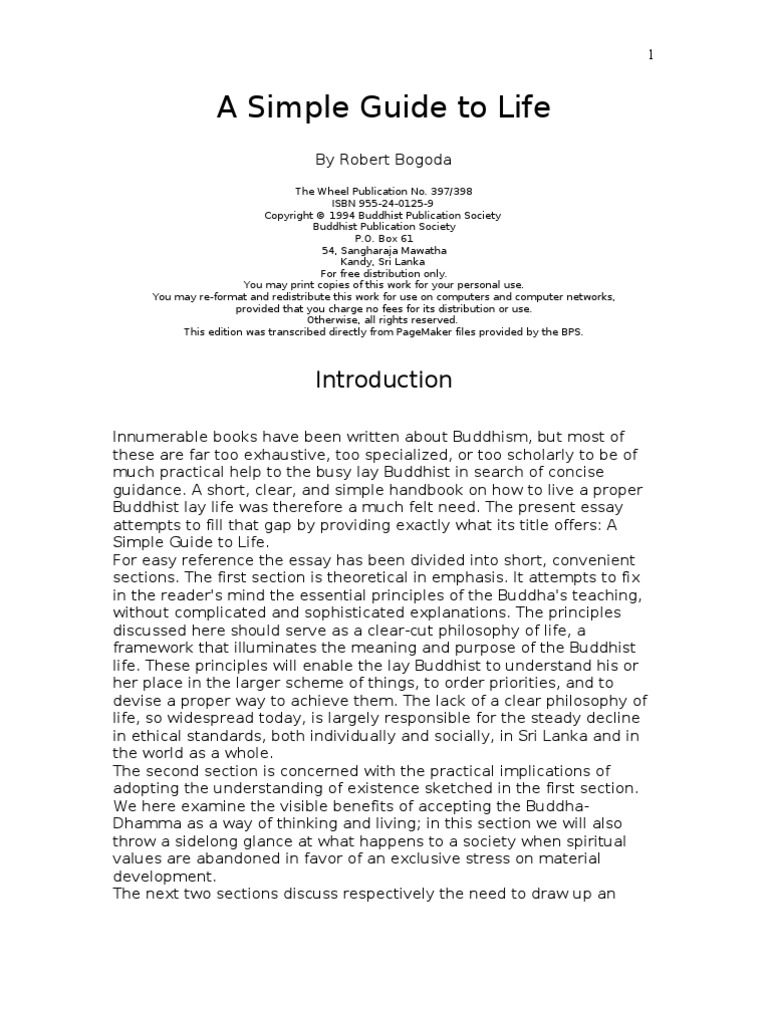 A Simple Guide To Life | PDF