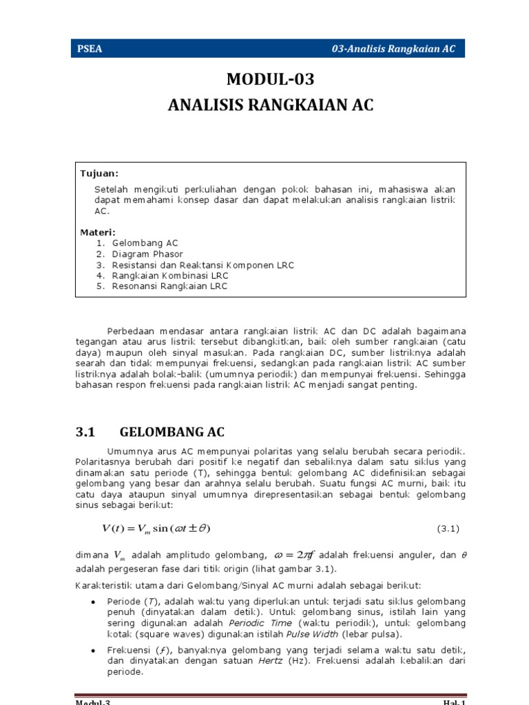 Analisis Rangkaian Listrik AC | PDF | Sains & Matematika