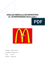 Analiza Mediului de Marketing Al Intreprinderii Mcdonalds. (Conspecte - MD)