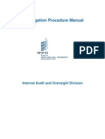 WIPO Investigation Procedure Manual