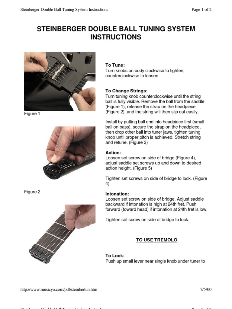 Steinberger Bridge Setups PDF