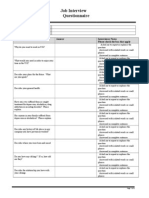 Job Interview Questionnaire