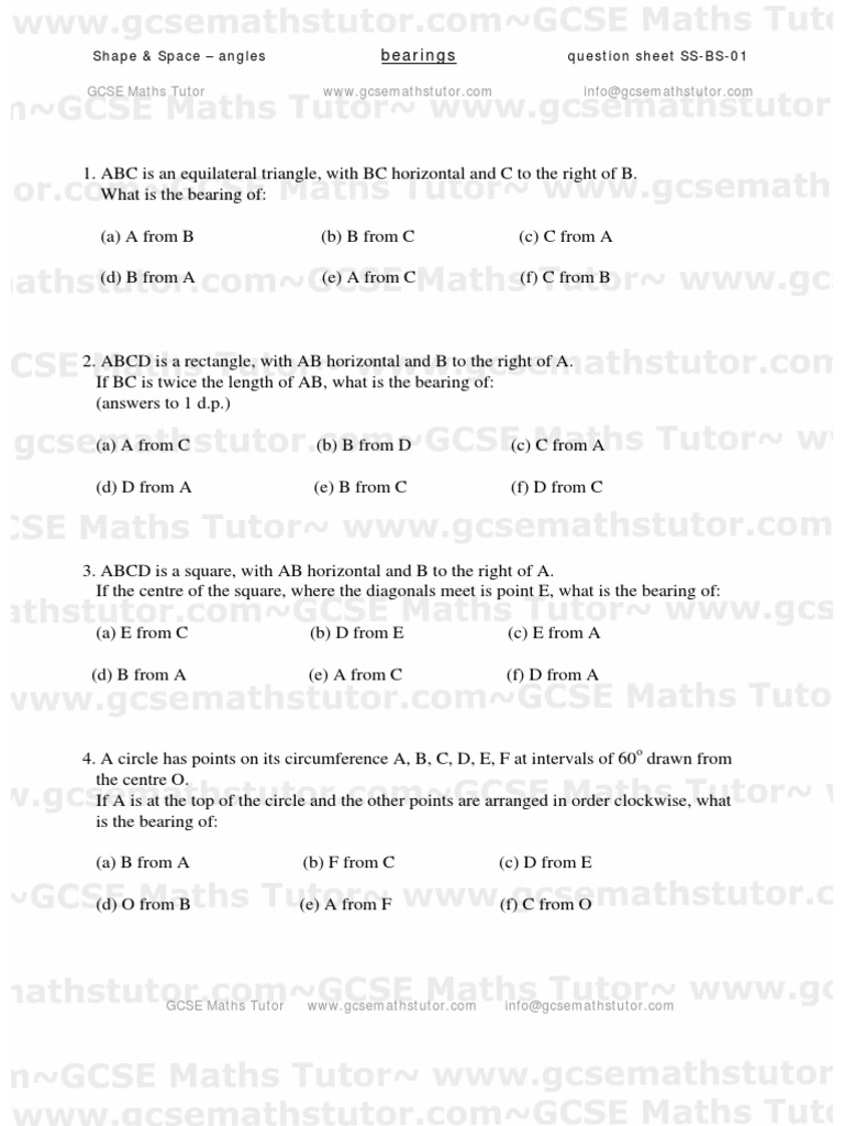 Bearing Worksheet