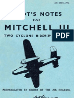 Pilot's Notes For Mitchell III. Two Cyclone R-2600-29 Engines (1945)