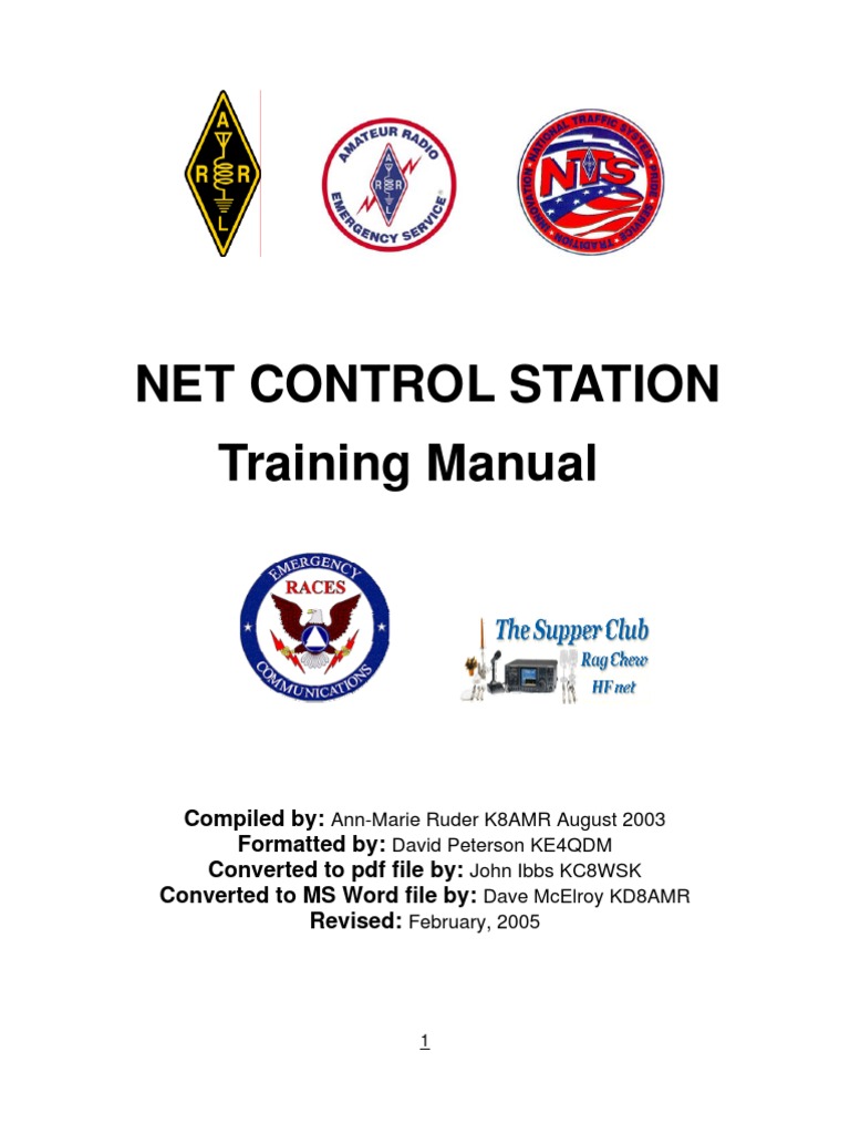 Net Control Station Training Manual Incident Command System Amateur