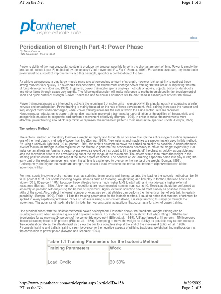 Power Phase | PDF | Weight Training | Physical Exercise