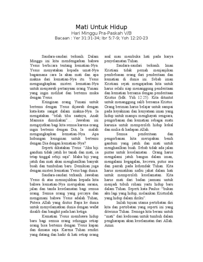 Khotbah Agama Katolik