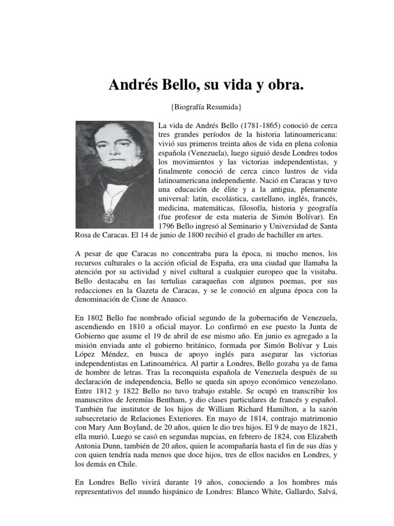 Andres Bello Chile America Latina