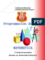 Programación Curricular Anual - 2º - Matemática