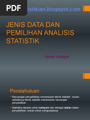 Jenis Data Dan Pemilihan Jenis Analisis Statistik Pdf
