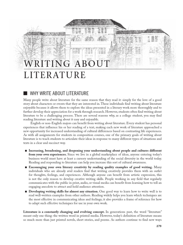 2011 Writing About Literature PDF Essays Narration