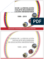 Folleto Logros de La Revolucion Socialista Bolivariana en Educacion Universitaria