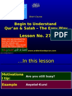 Begin To Understand Qur'an & Salah - The Easy Way: Lesson No. 27