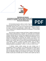 Manifiesto de Caracas - Juventudes Del Foro de Sao Paulo