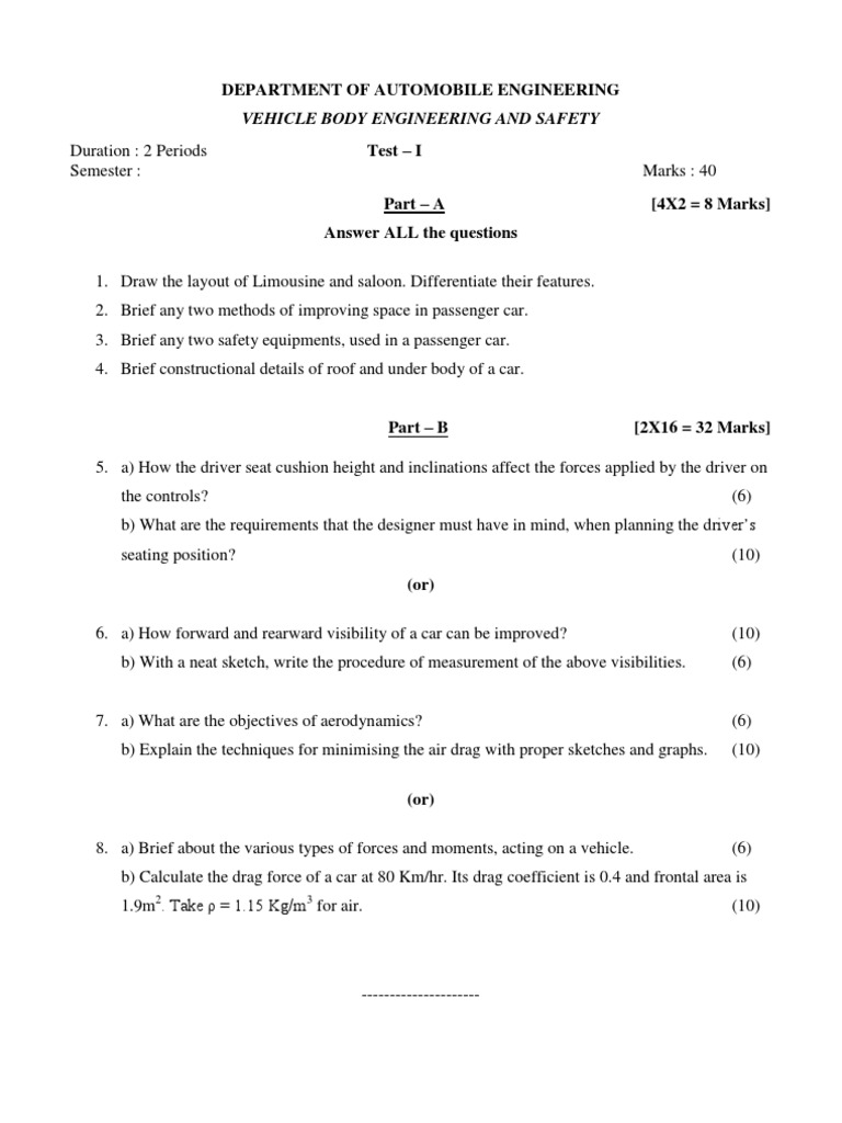 Vehicle Body Engineering PDF Drag (Physics) Car