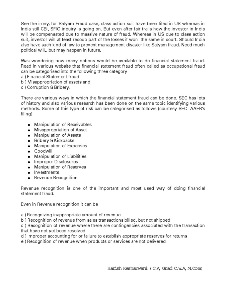 Financial Statement Fraud Detection | PDF | Fraud | Financial Statement