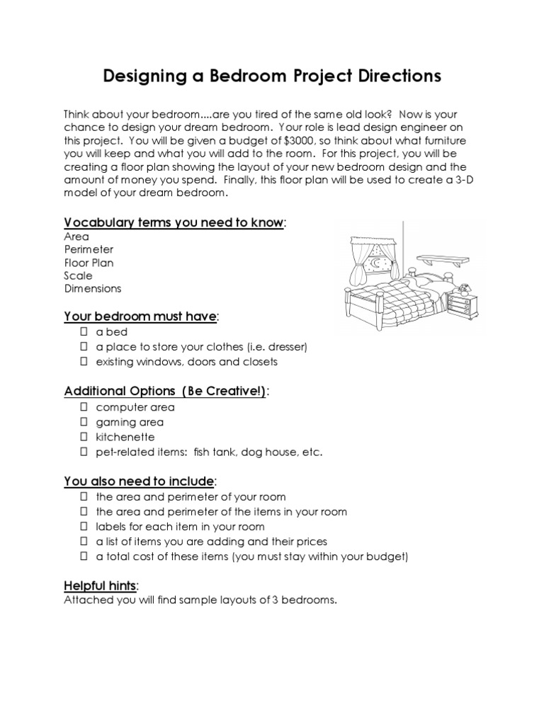Designing A Bedroom Project | PDF