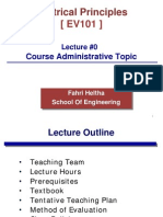 Electrical Principles: Course Administrative Topic