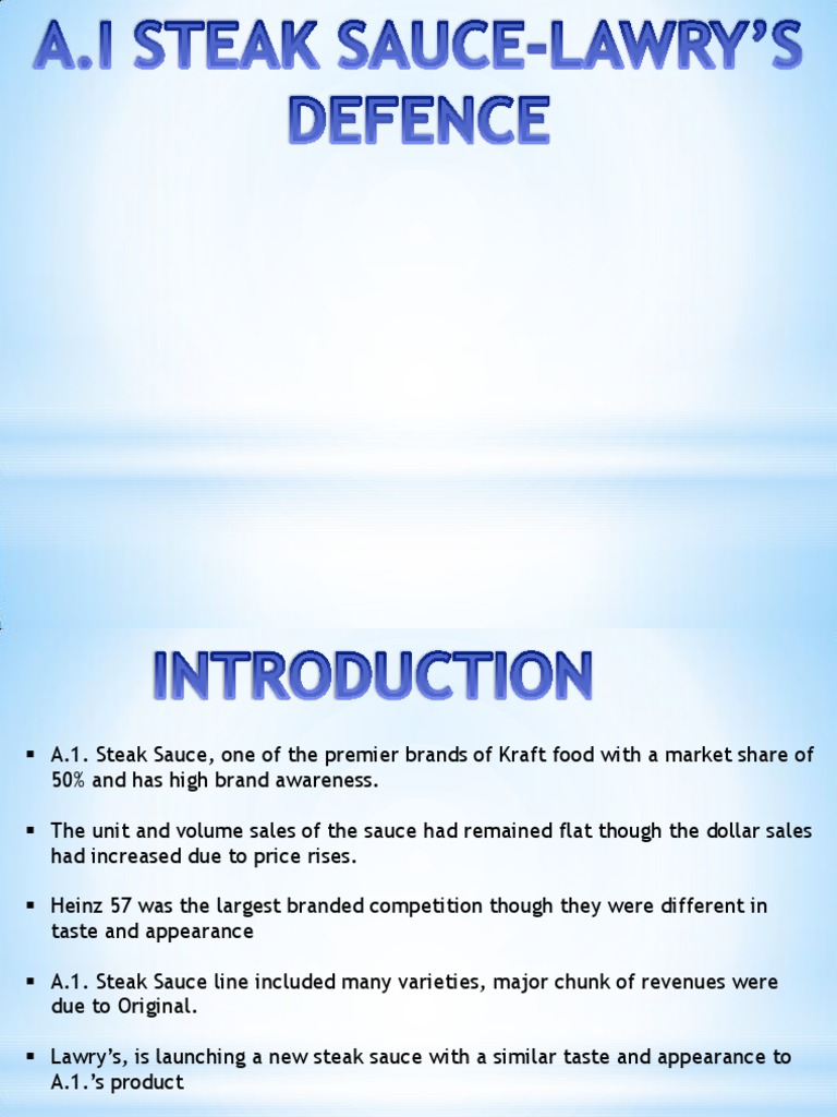 A1 Steak Sauce Case Analysis PDF Microeconomics Business Economics