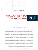 Konrad Lorenz The Analogy As A Source of Knowledge