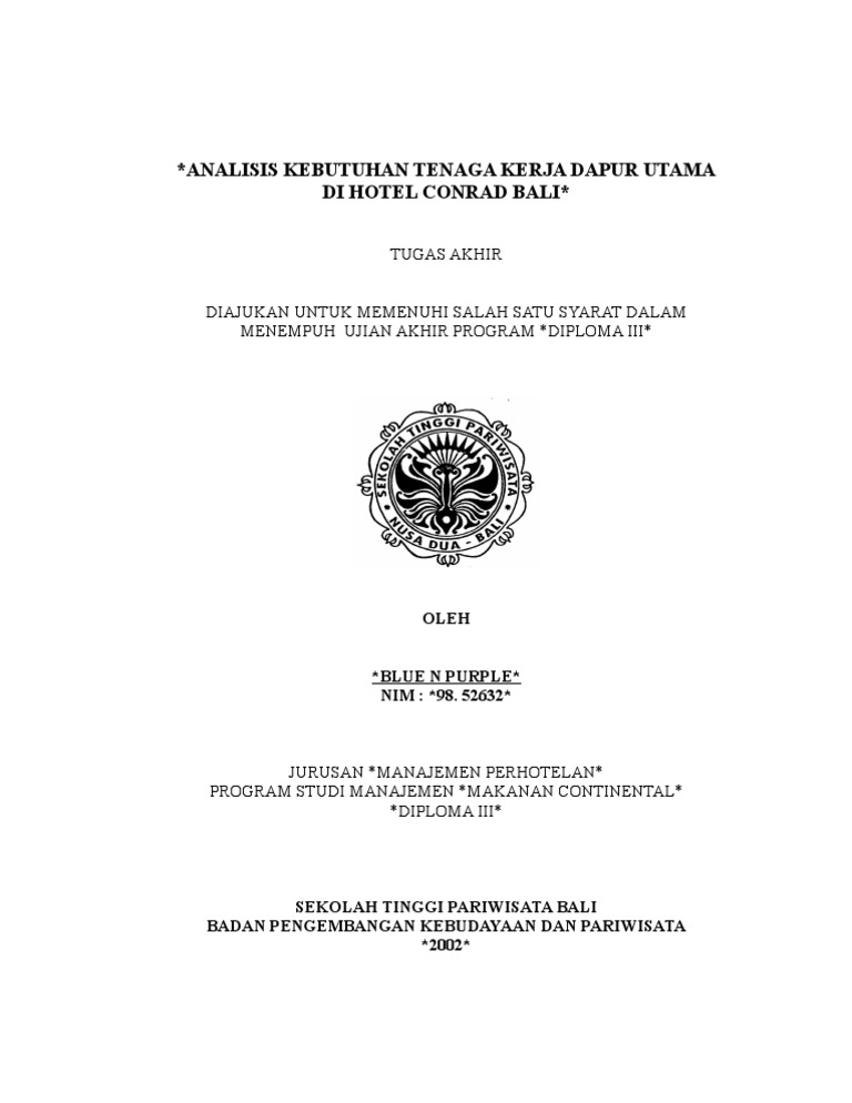 Contoh Cover Skripsi