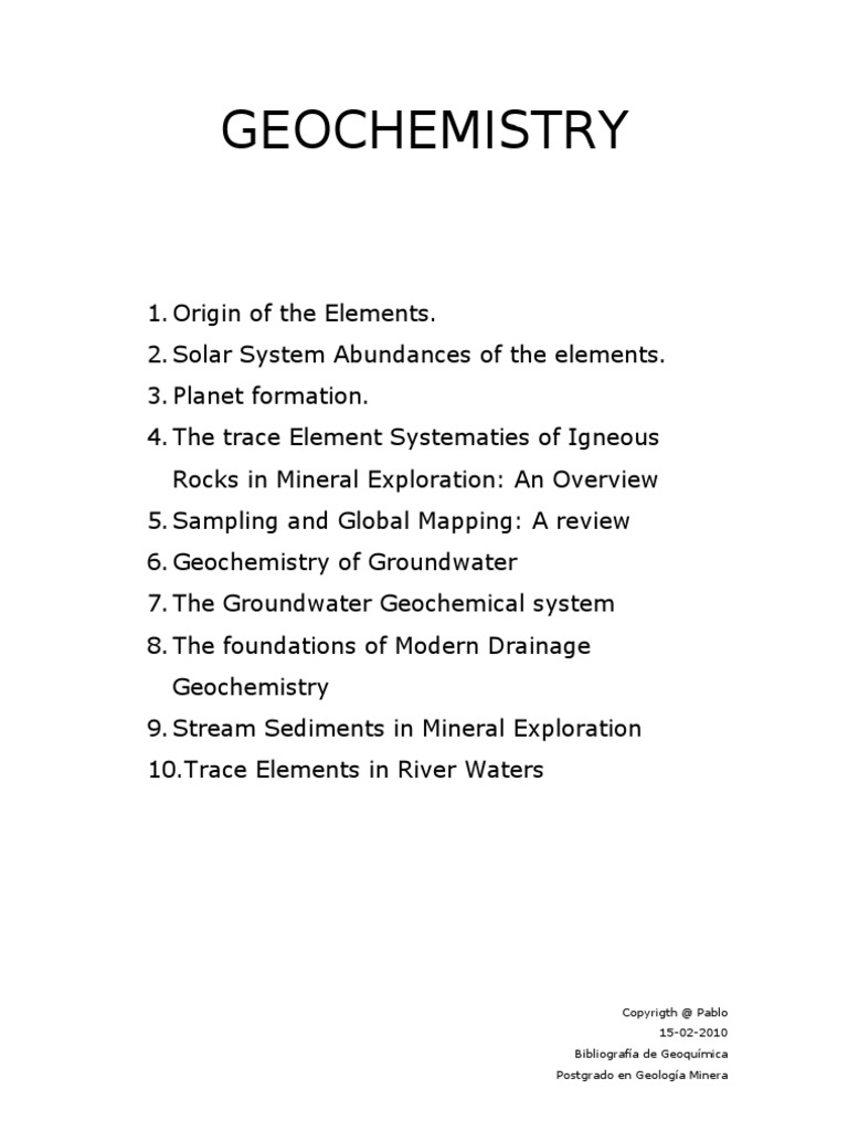 Geochemistry in Environmental Health | PDF