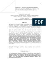 Does The Presence of The Foreign Firms Improve Technological Capabilities of The Local Firms?: Case Study of The Indonesian Automotive Sector