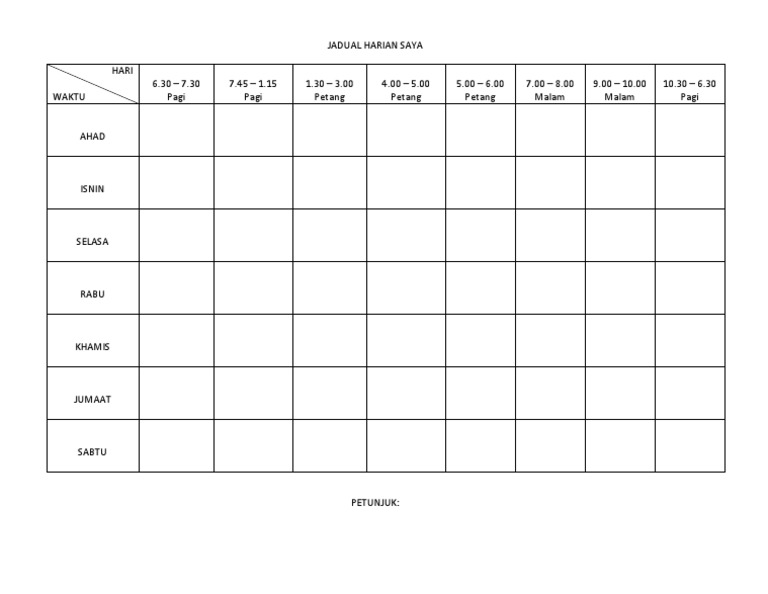 Jadual Harian Saya