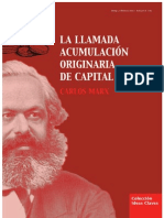 Carlos Marx, Llamada acumulación originaria de Capital