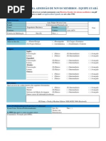 QUESTIONÁRIO PARA ADMISSÃO DE NOVOS MEMBROS