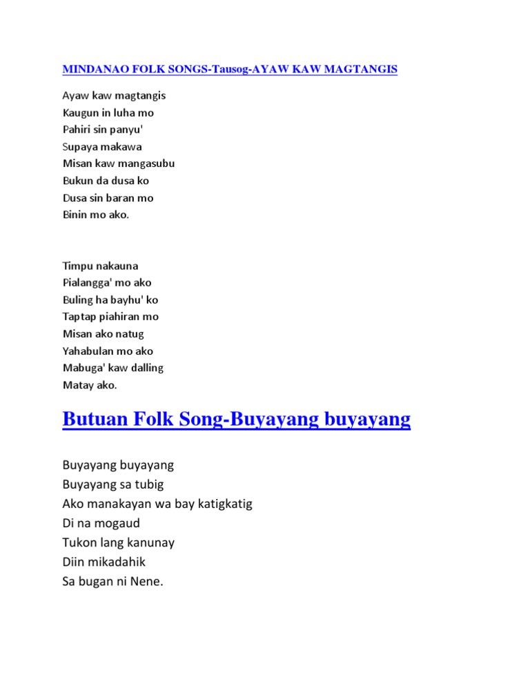 Mindanao Folk Songs
