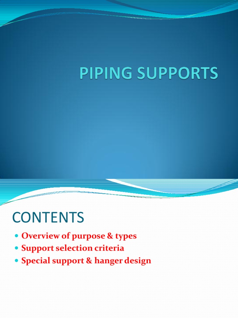 Types and Design of Piping Supports | PDF | Pipe (Fluid Conveyance ...