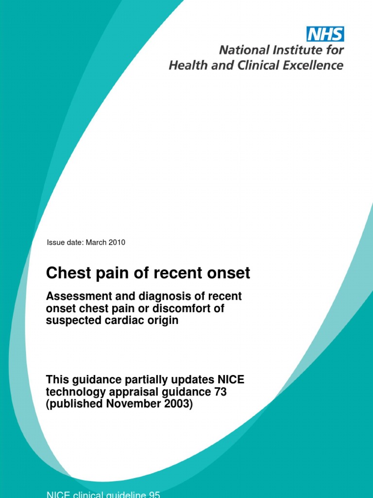 Nice Guideline Chest Pain Angina Pectoris Myocardial Infarction